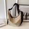 Solid Color Single Shoulder Bag, Nylon Hobos Crossbody, Fashion Casual Women's Tote with Zipper