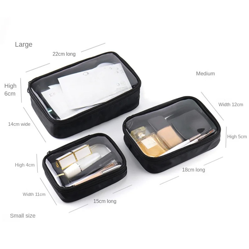 Waterproof Clear Women Makeup Bag, Travel Cosmetic Bags for Men and Women, Toiletry Brush Organizer