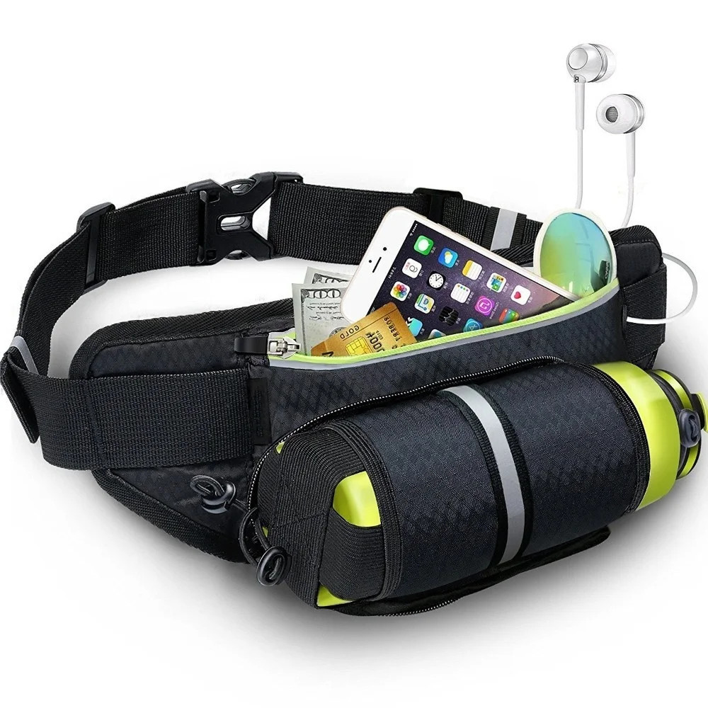 Fanny Pack Water Bottle Jogging Pouch Waist Bag Hydration Sport Trail Running Belt For Men Women Gy 0
