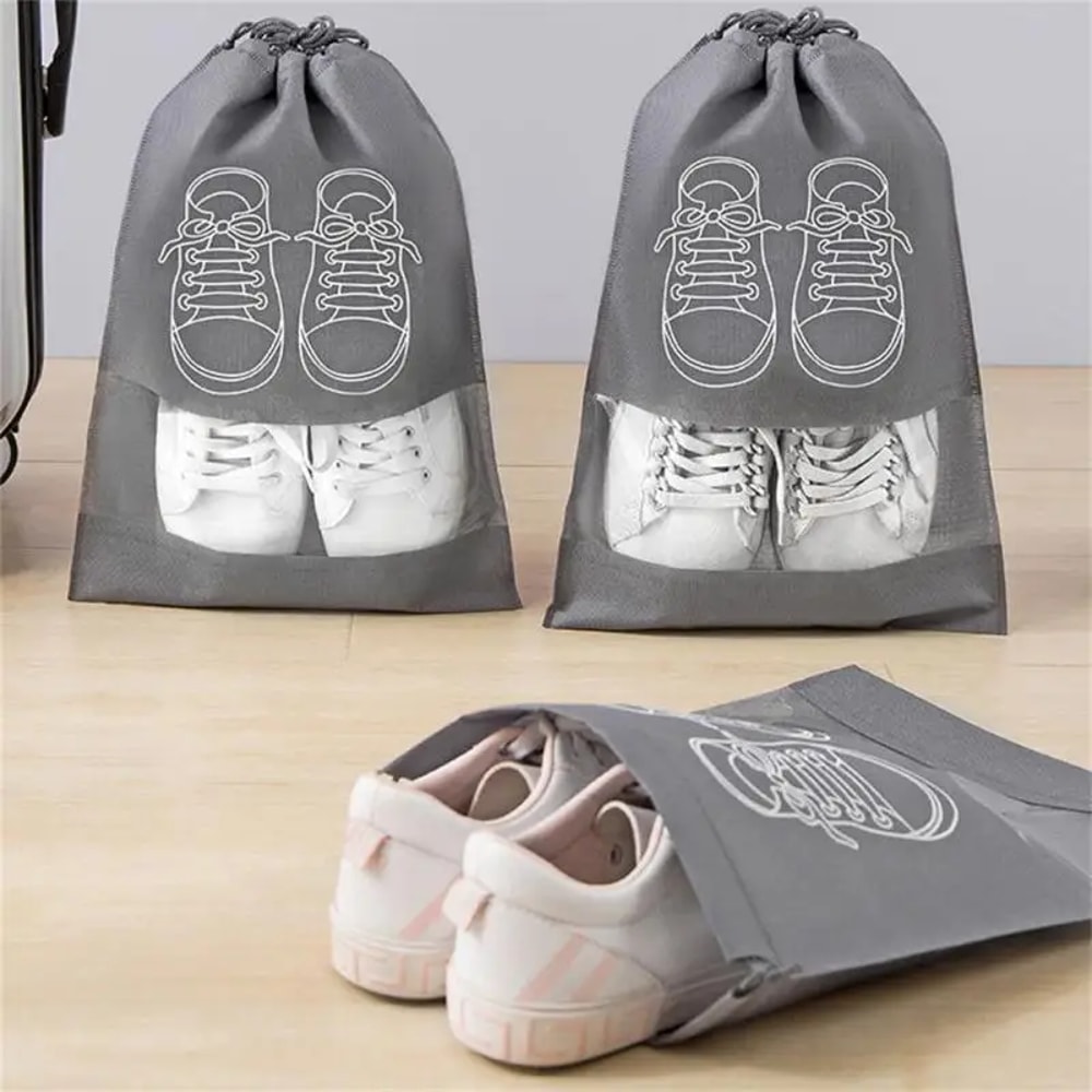 Portable Shoe Storage Bag, Waterproof Hanging Closet Organizer, Classified Draw Bag, Multi Pocket Clothing Organizer