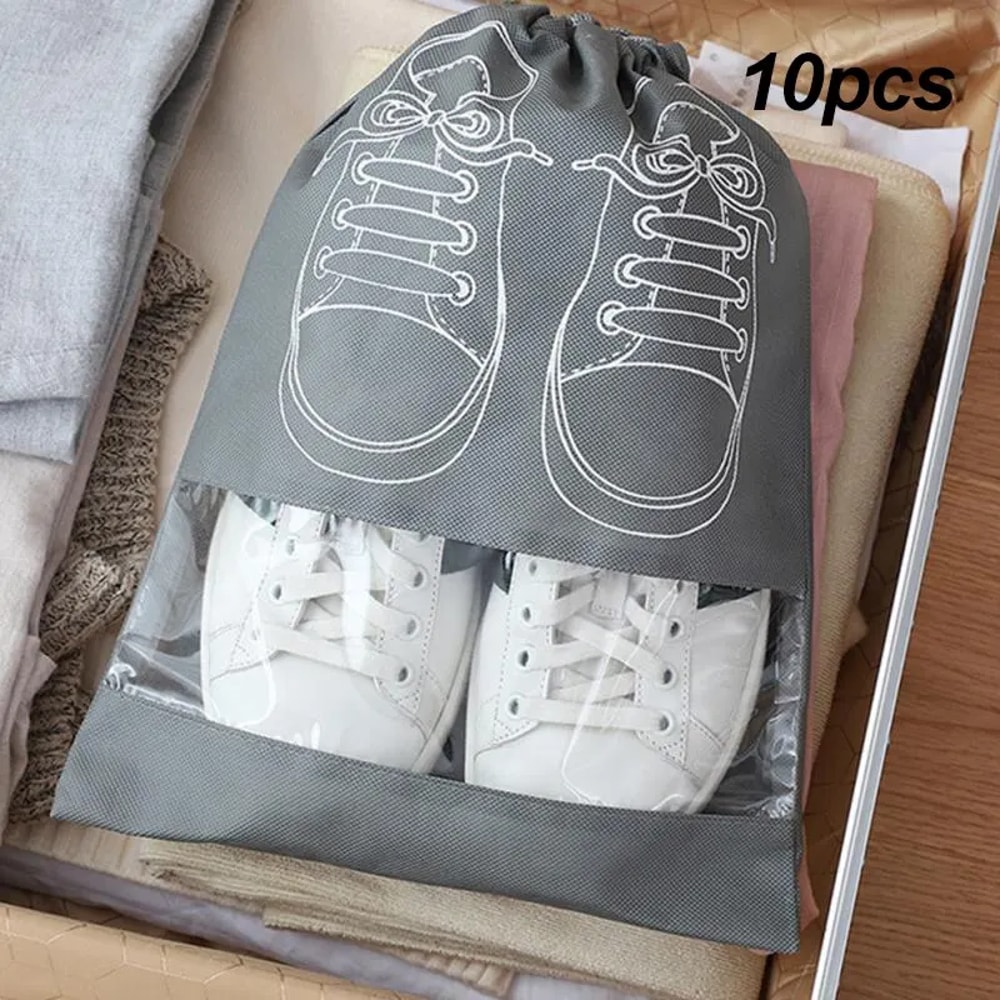 Portable Shoe Storage Bag, Waterproof Hanging Closet Organizer, Classified Draw Bag, Multi Pocket Clothing Organizer