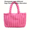 Soft Striped Faux Fur Shoulder Bag, Luxurious Autumn Winter Plush Tote Bag, Comfortable Handheld Strap Fashion Purse