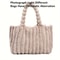 Soft Striped Faux Fur Shoulder Bag, Luxurious Autumn Winter Plush Tote Bag, Comfortable Handheld Strap Fashion Purse
