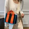 Versatile Handbag, Contrast Color Tote Bag, Fashionable Crossbody Shoulder Bags, Top Quality Canvas Bag, Perfect for Dai