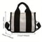 Versatile Handbag, Contrast Color Tote Bag, Fashionable Crossbody Shoulder Bags, Top Quality Canvas Bag, Perfect for Dai