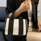 Versatile Handbag, Contrast Color Tote Bag, Fashionable Crossbody Shoulder Bags, Top Quality Canvas Bag, Perfect for Dai