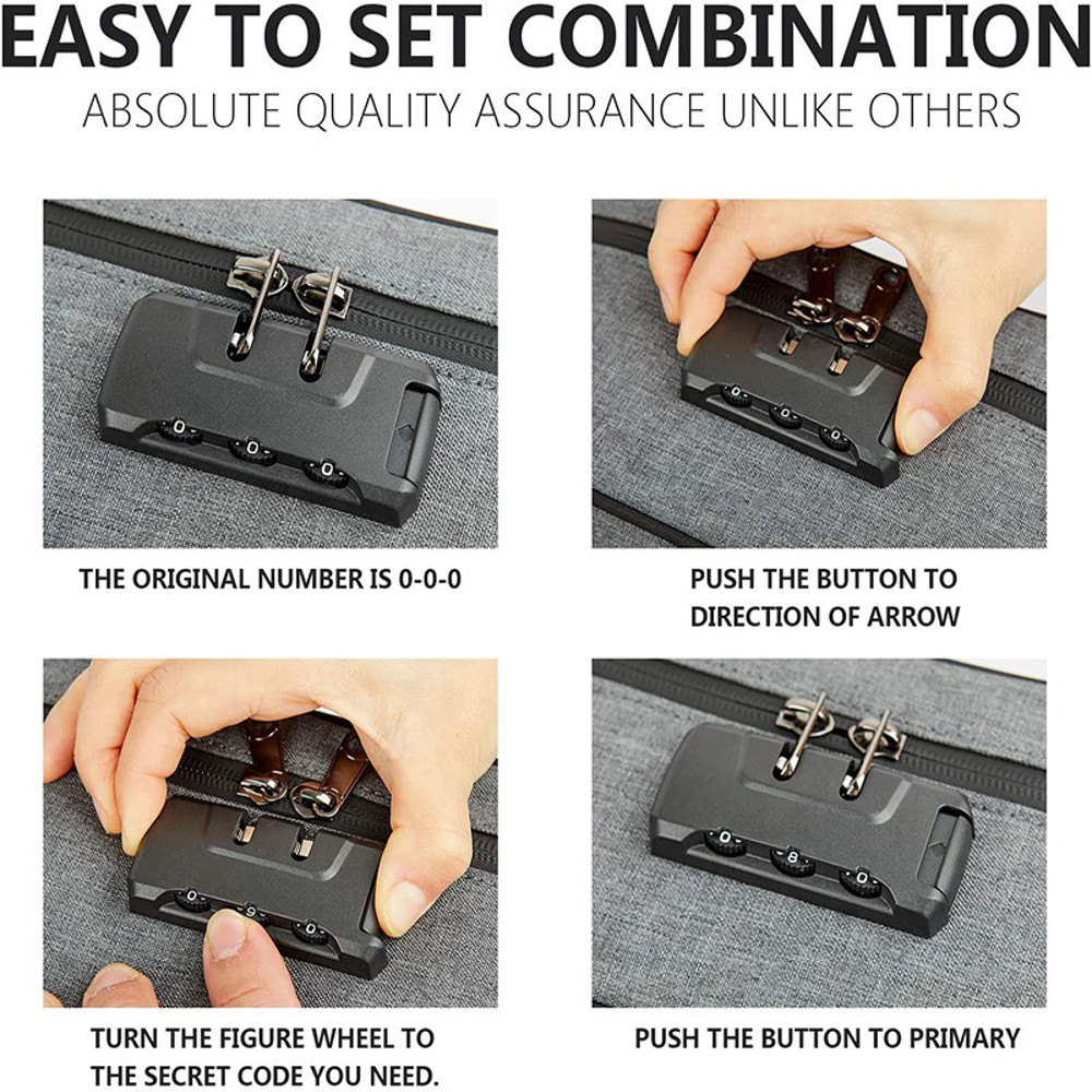 Combination Lock Smell Proof Cigarette Smoking Bag Tobacco Herbs Stash Box Secure Cigar Grinder Pip 4