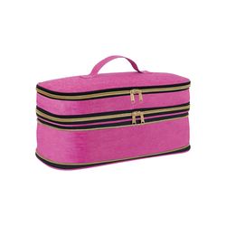 slim expandable handheld hair dryer storage bag, portable double layer travel storage bag