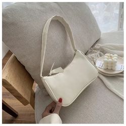 soft leather women shoulder underarm bags casual solid color small top-handle handbags ladies fashion shoulder bags