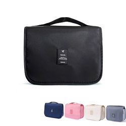 waterproof toiletry washbag, portable cosmetic storage bag for women and men, hanging hook travel makeup organizer