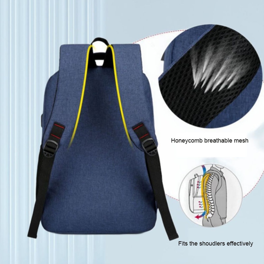 Men Large Capacity Travel Laptop Backpack, Classic Waterproof School Bag, USB Charging Casual bolsas Backpack