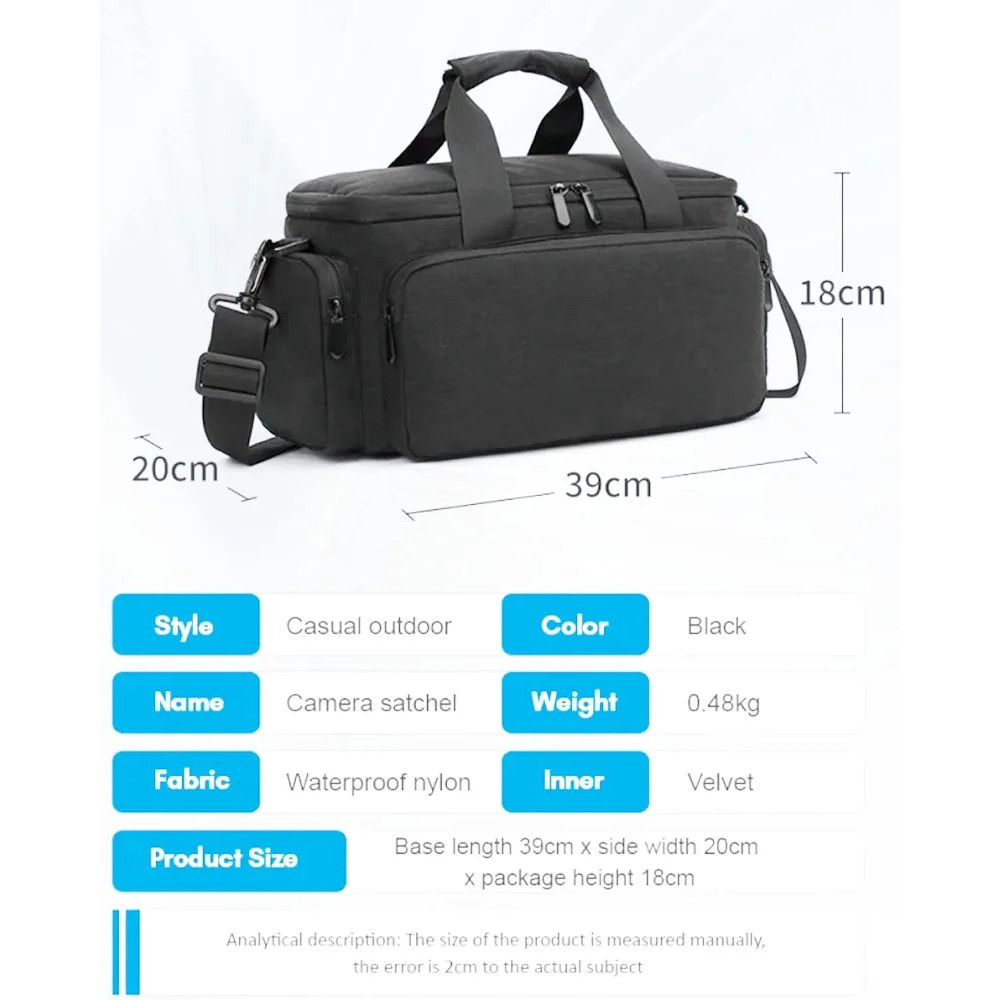 Travel Camera Bag, Shoulder Bag Water-resistant, Shockproof for Mirrorless, Camera Removable Dividers And Shoulder Strap