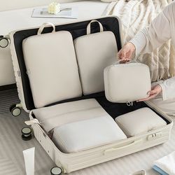 durable clothes storage bag, 6-piece compression packing cube, travel luggage and clothing organizer