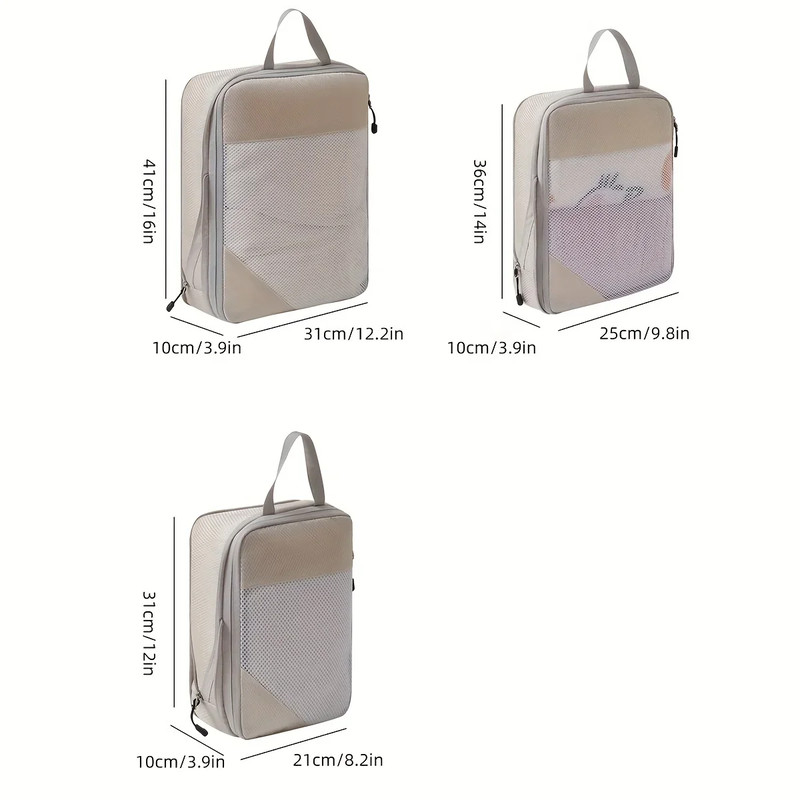 Travel Bag Luggage Organizer, Compression Cube Set, Carry-On Travel Essentials