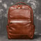 Mens Leather Travel Backpack Vintage Cowhide Laptop Bag Womens Large Capacity School Backpack 0