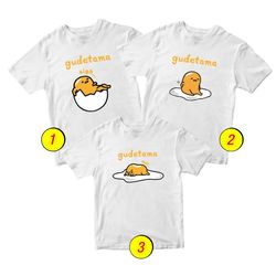 Gudetama Lazy Egg T-Shirt Merch - 3 Pack Tee Shirts Bundle Cartoon Printed Short Sleeve Toddler Unisex Boys Girls 1-10