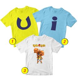 Upin Ipin T-Shirt Merch - 3 Pack Tee Shirts Bundle Cartoon Printed Short Sleeve Toddler Unisex Boys Girls 1-10