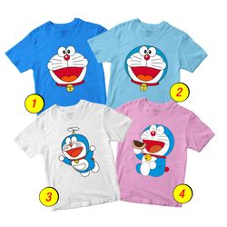 Doraemon T-Shirt Merch - 3 Pack Tee Shirts Bundle Cartoon Printed Short Sleeve Toddler Unisex Boys Girls 1-10