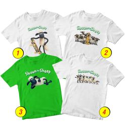 Shaun The Sheep T-Shirt Merch - 3 Pack Tee Shirts Bundle Cartoon Printed Short Sleeve Toddler Unisex Boys Girls 1-10