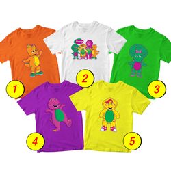 Barney and Friends T-Shirt Merch - 3 Pack Tee Shirts Bundle Cartoon Printed Short Sleeve Toddler Unisex Boys Girls 1-10