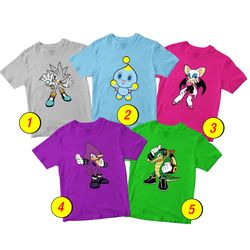 Sonic The Hedgehog T-Shirt Merch - 3 Pack Tee Shirts Bundle Cartoon Printed Short Sleeve Toddler Unisex Boys Girls 1-10