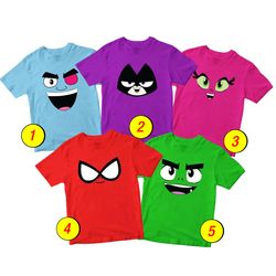 Teen Titans Go T-Shirt Merch - 3 Pack Tee Shirts Bundle Cartoon Printed Short Sleeve Robin Beast Boy, Star Fire, Raven