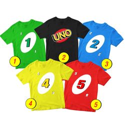 Uno Card T-Shirt Merch - 3 Pack Tee Shirts Bundle Cartoon Printed Short Sleeve Toddler Unisex Boys Girls 1-10