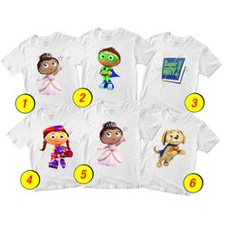 Super Why Princess Pea Whyatt Woofster T-Shirt Merch - 3 Pack Tee Shirts Bundle Cartoon Printed Printed Short Sleeve