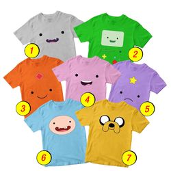 Adventure Time T-Shirt Merch - 3 Pack Tee Shirts Bundle Cartoon Printed BMO,Jake The Dog, Finn Human, Princess Bubblegum