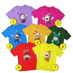 Bubbles, Pogo, Newt, Lulu, Jeff, Slick, Fuse, Zee Oddbods T-Shirt Merch - 3 Pack Tee Shirts Bundle Cartoon Printed