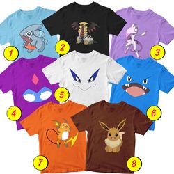Pokemon Mega Mewtwo Y, Giratina, Lugia T-Shirt Merch - 3 Pack Tee Shirts Bundle Cartoon Printed Boys Girls 1-10