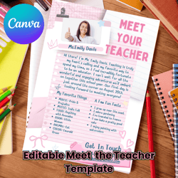 editable meet the teacher template | back to school newsletter (canva)