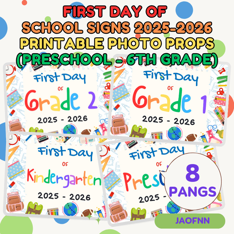 First Day Of School Signs 20252026 Printable Photo Props 0