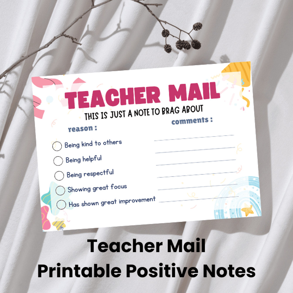 Teacher Mail Printable Positive Notes Home To Parents 0