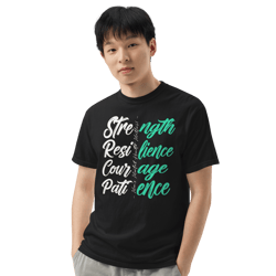 strength, resilience, courage, patience - men's mental health matters - garment-dyed heavyweight t-shirt