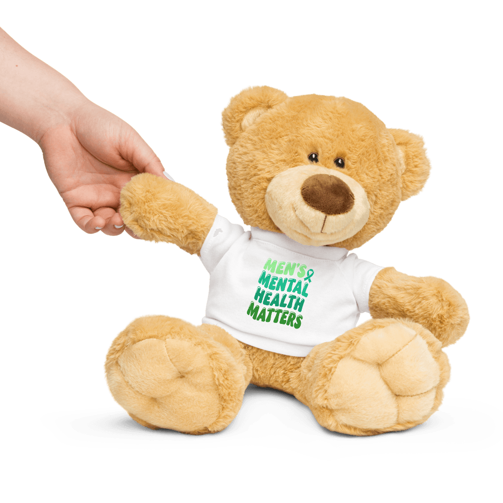 Teddy Bear With Mens Mental Health Matters Tshirt 1