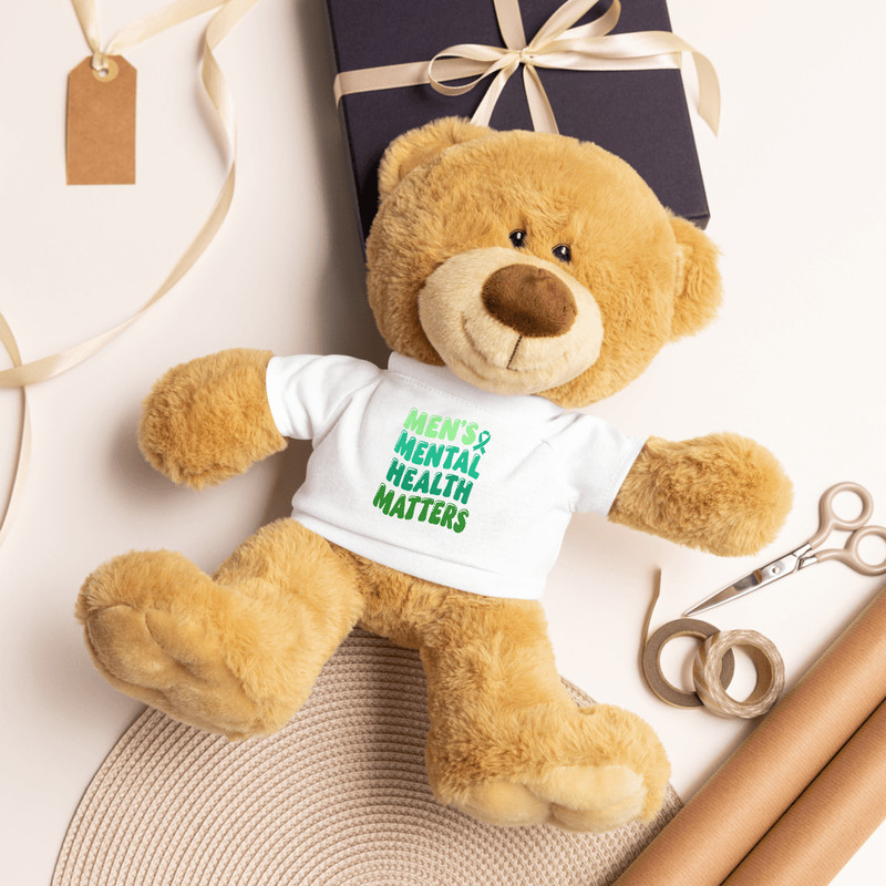 Teddy Bear With Mens Mental Health Matters Tshirt 2