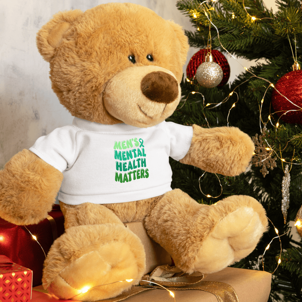 Teddy Bear With Mens Mental Health Matters Tshirt 3