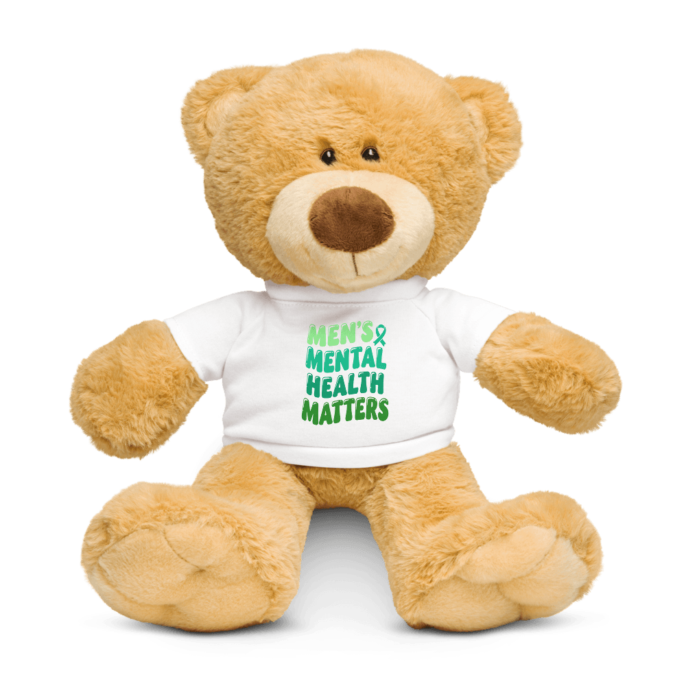 Teddy Bear With Mens Mental Health Matters Tshirt 0
