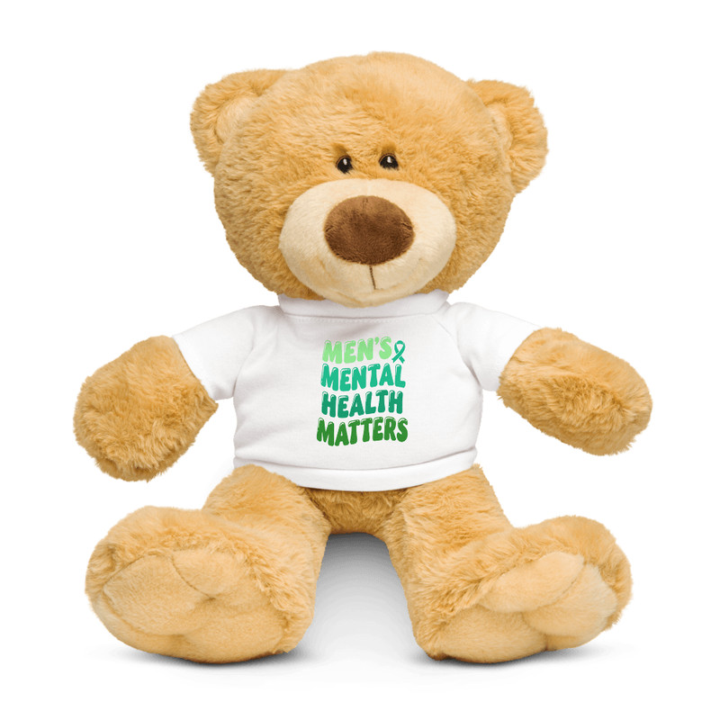 Teddy Bear With Mens Mental Health Matters Tshirt 0