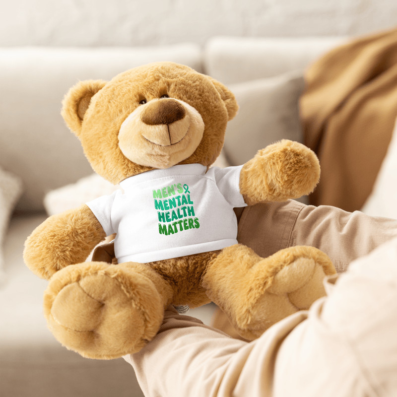 Teddy Bear With Mens Mental Health Matters Tshirt 6