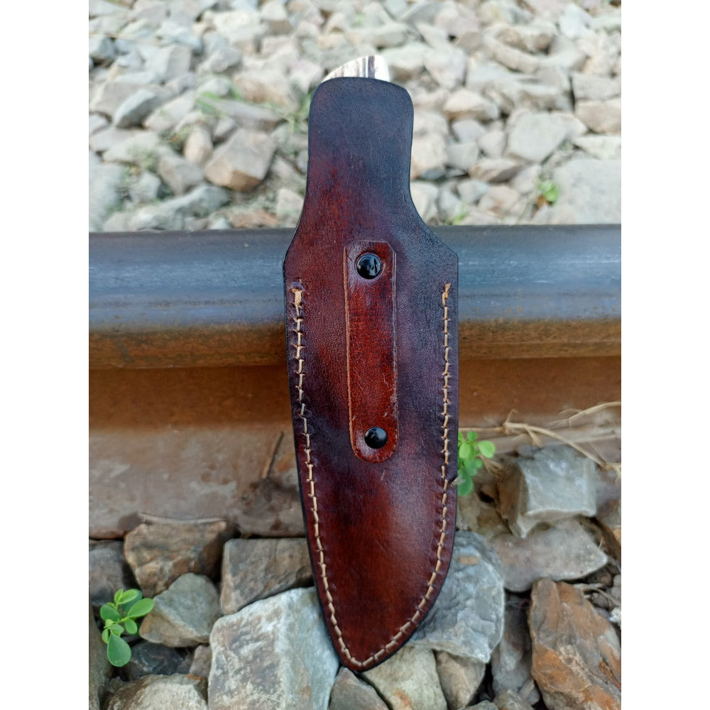 Hawks Edge Handmade D2 Steel Hunting Bushcraft Survival Knife 10 Stag Handle With Steel Bolsters 9