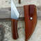 7Inch Custom D2 Steel Knife Rosewood Handle With Leather Sheath 0