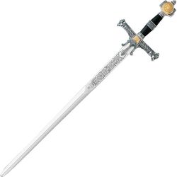 34 inch custom handmade sword | d2 steel engraved blade with decorative guard & cover | collectible medieval sword