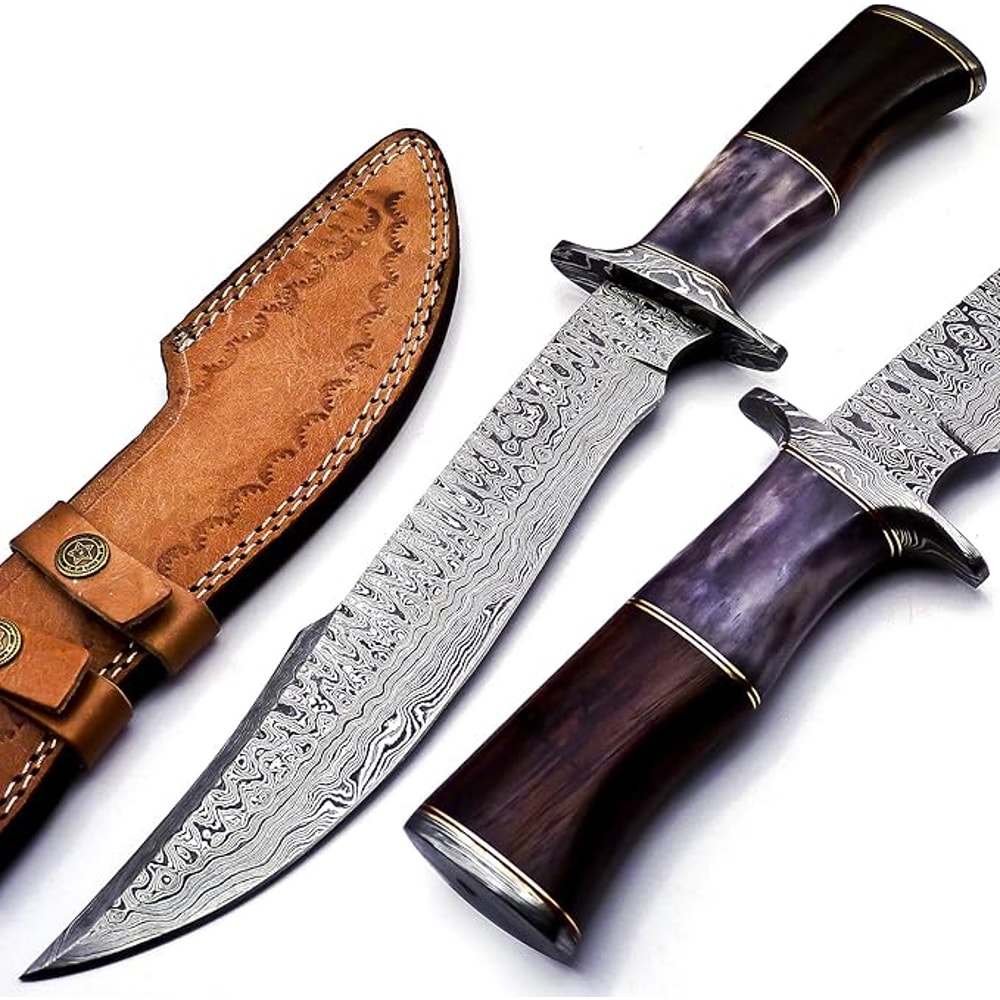 15 Inch Handmade Damascus Bowie Knife A True Masterpiece 0