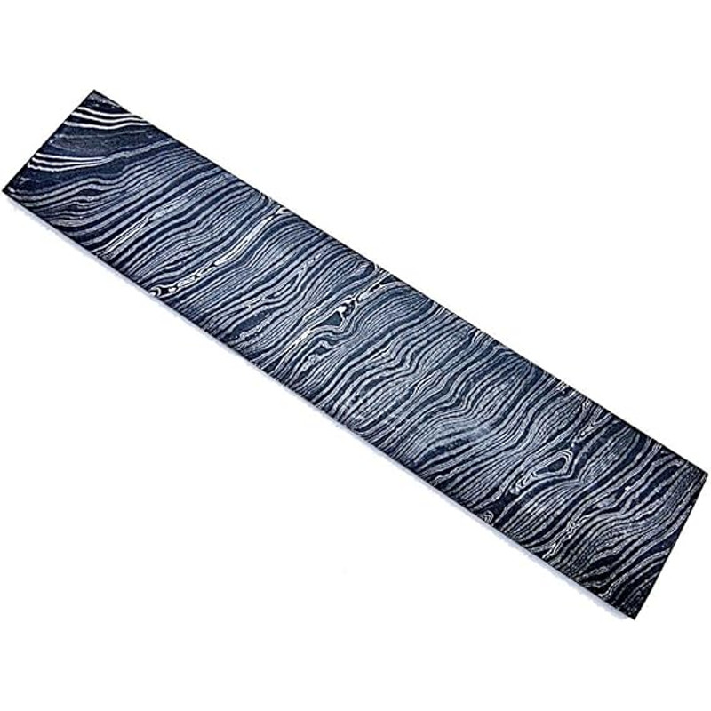 10 Inch Twist Pattern Damascus Steel Billet  6mm Thick 2 Inch Wide  Custom Knife Making Blank 2