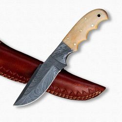 premium forged 352 layers damascus steel hunting knife – camel bone handle | handmade full tang | luxury gift for true l