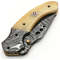 Damascus Steel Folding Knife 74 Inch Camel Bone Handle Handmade Pocket Knife With Leather Sheath Fo 1