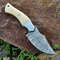 Handmade Damascus Steel Skinning  Camping Knife  10 Overall 5 Camel Bone Handle With Steel Bolster  2