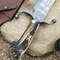 Handmade Twisted Damascus Steel Bowie Knife Antler Horn Handle 15 Inch With Leather Sheath 1